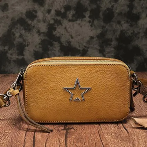 Vintage Leather Red Womens Clutch Side Purse Small Cube Shoulder Bag Leather Purse Crossbody Bags