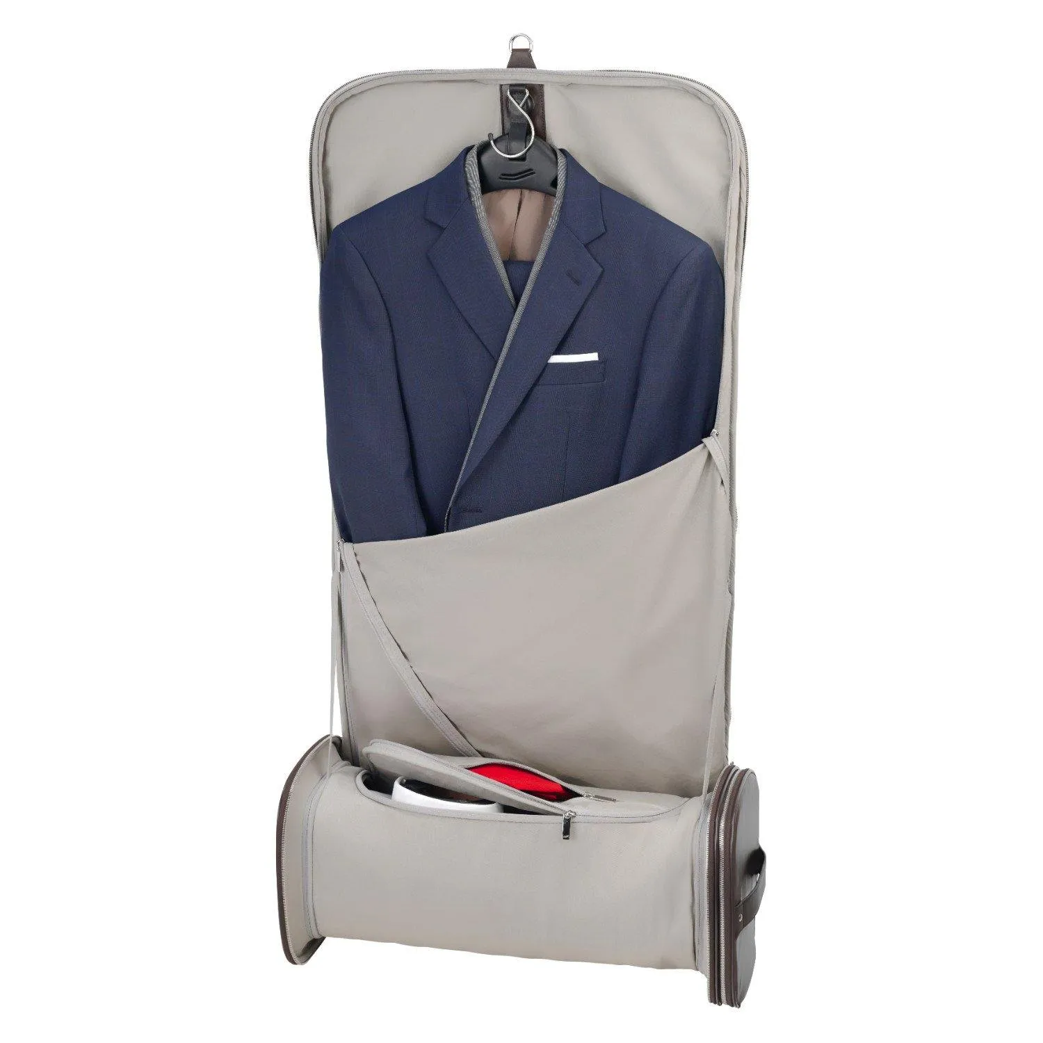 Vocier 2-Piece Travel Set Leather Travel Bag & Leather Briefcase