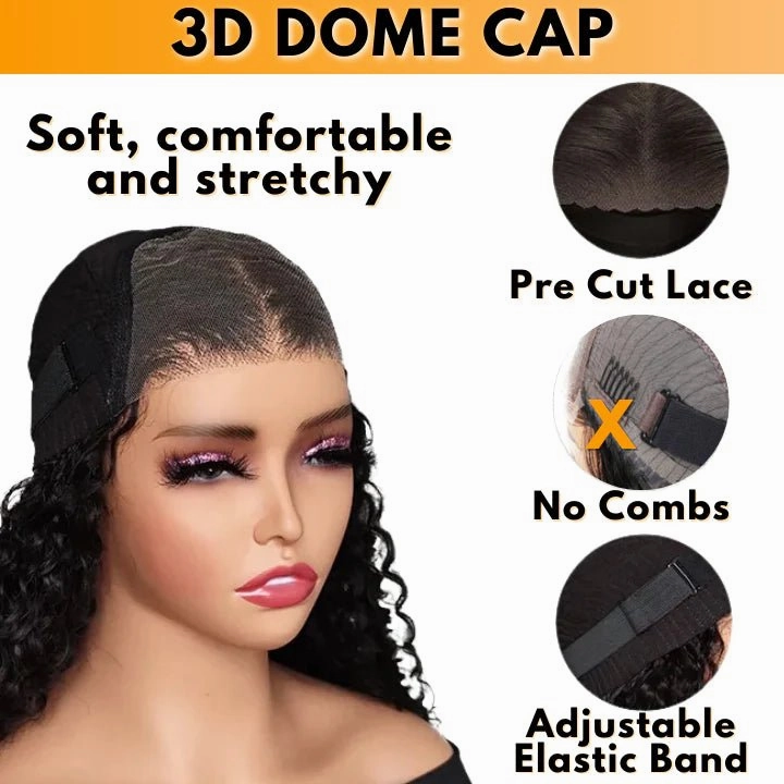 Wear Go Glueless Reddish Brown Kinky Curly Lace Front Wig 180% Density Breathable Wig-Geeta Hair