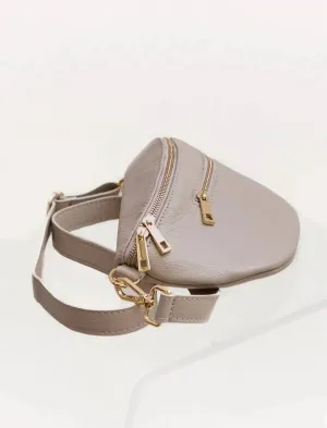 Women Susina Leather Bum Bag In Gray