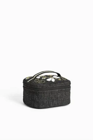 Women's Bee Brave Travel Make Up Bag In Black