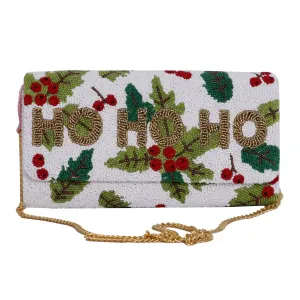 Women's Christmas Beaded Bag In White