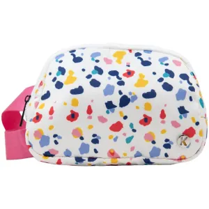 Women's Confetti Print Belt Bag Fanny Pack Sling Bag In White