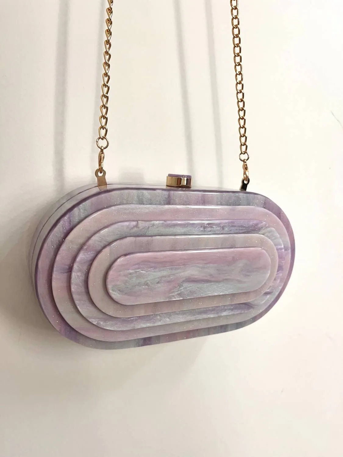 Women's Deco Clutch Bag In Lilac