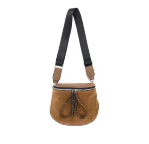 Women's Faux Suede Crossbody Bag In Cognac
