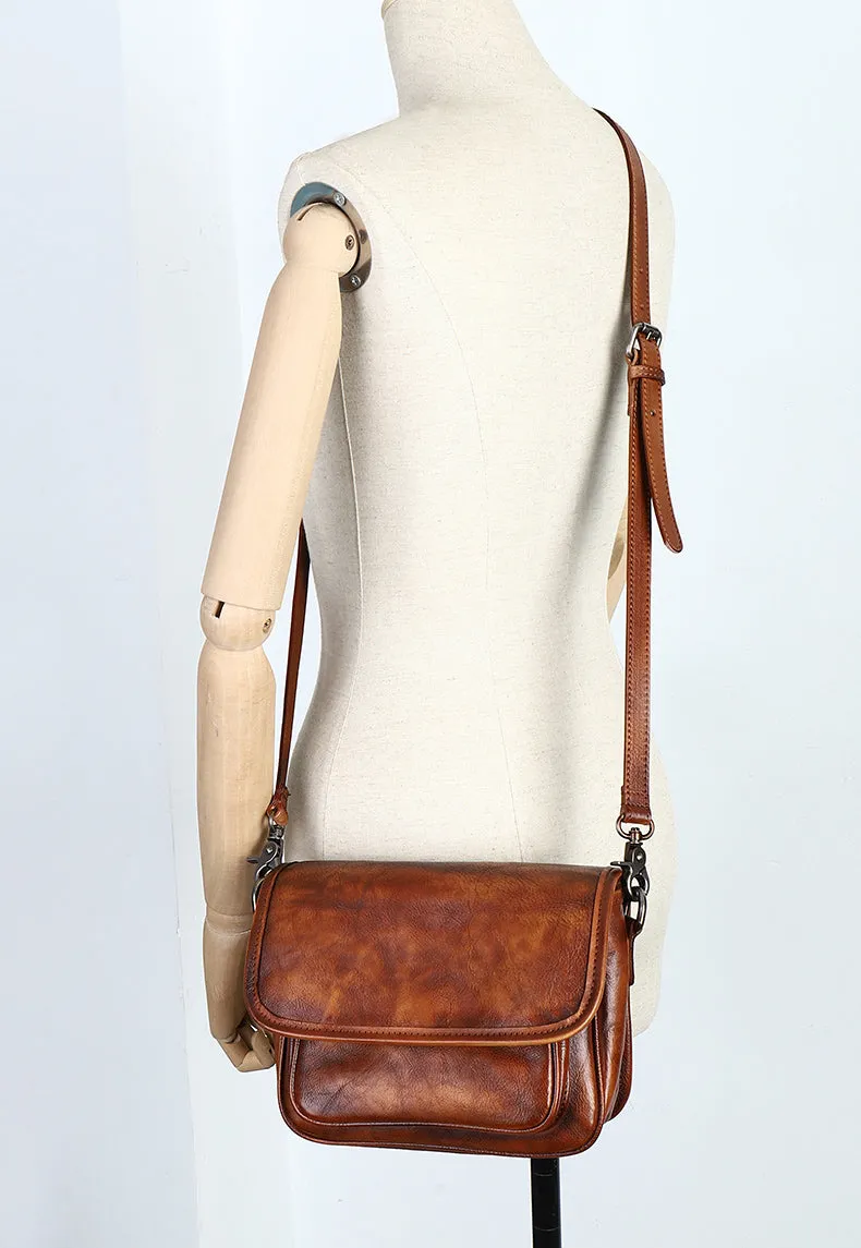 Womens Green Leather Flip Side Bag Best Shoulder Bag Small Crossbody Purse for Ladies