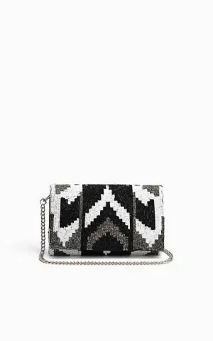 Women's Ikat Elegance Clutch In Noir