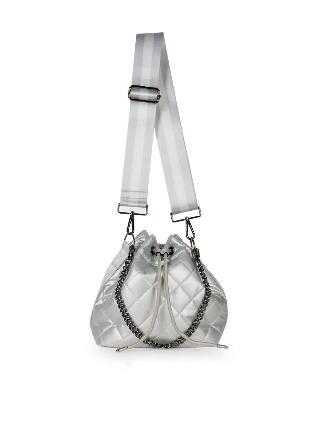 Women's Lindsey Puffer Bucket Bag In Vapor Silver