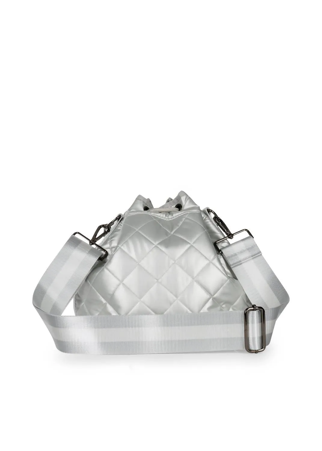 Women's Lindsey Puffer Bucket Bag In Vapor Silver