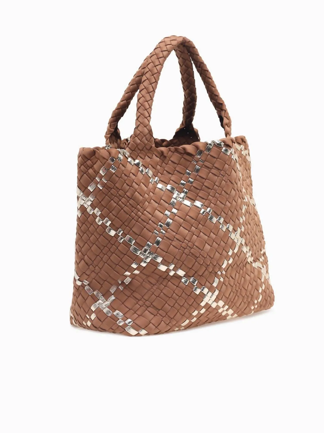 Women's London Large Highlight Woven Tote In Camel