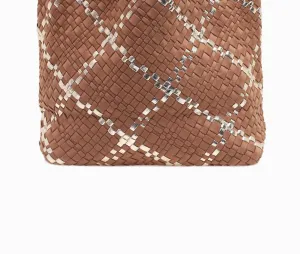 Women's London Large Highlight Woven Tote In Camel