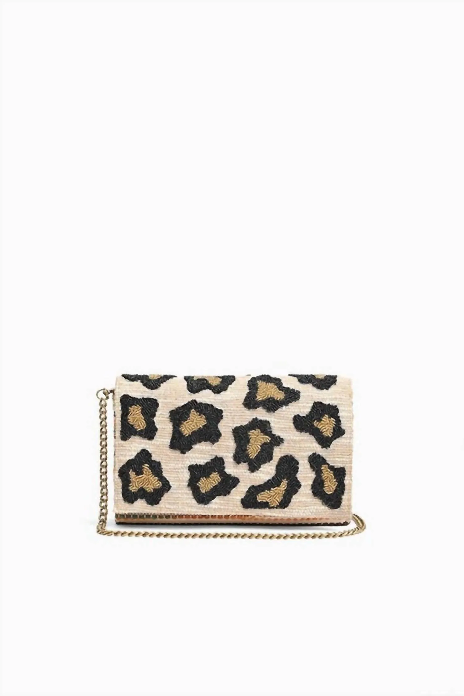 Women's Luxe Hand-Embellished Clutch In Leopard