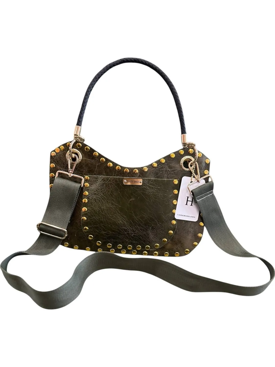 Women's Medium Bag In Green Leather