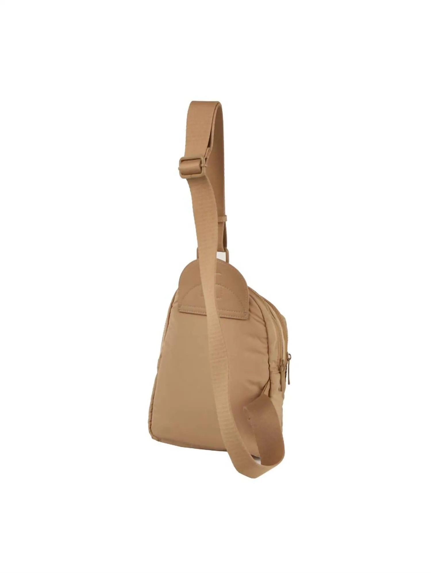 Women's Metro Muse Puffy Quilted Nylon Sling Crossbody Bag In Tan