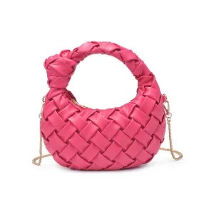 Women's Nadia Woven Knotted Handle Purse Crossbody Bag In Hot Pink
