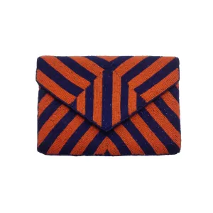 Women's Take Me Out To The Ball Game Beaded Clutch In Red/navy