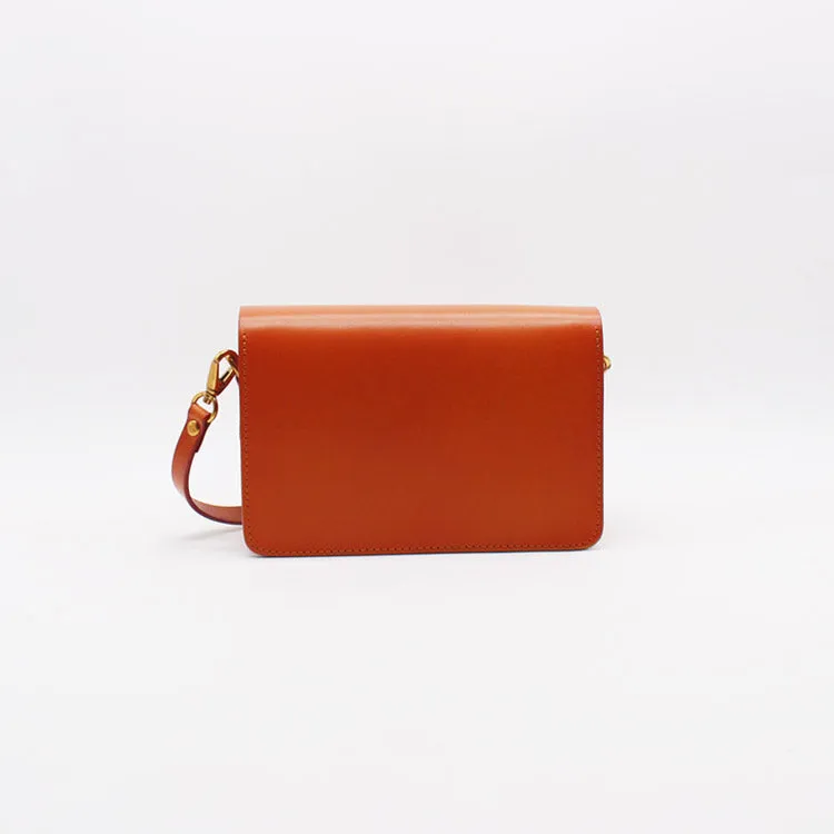 Womens Tan Leather Small Crossbody Bag Handmade Satchel Shoulder Bag for Ladies
