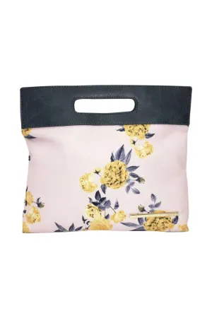Women's Top Handle Canvas Clutch Purse In Golden Rose