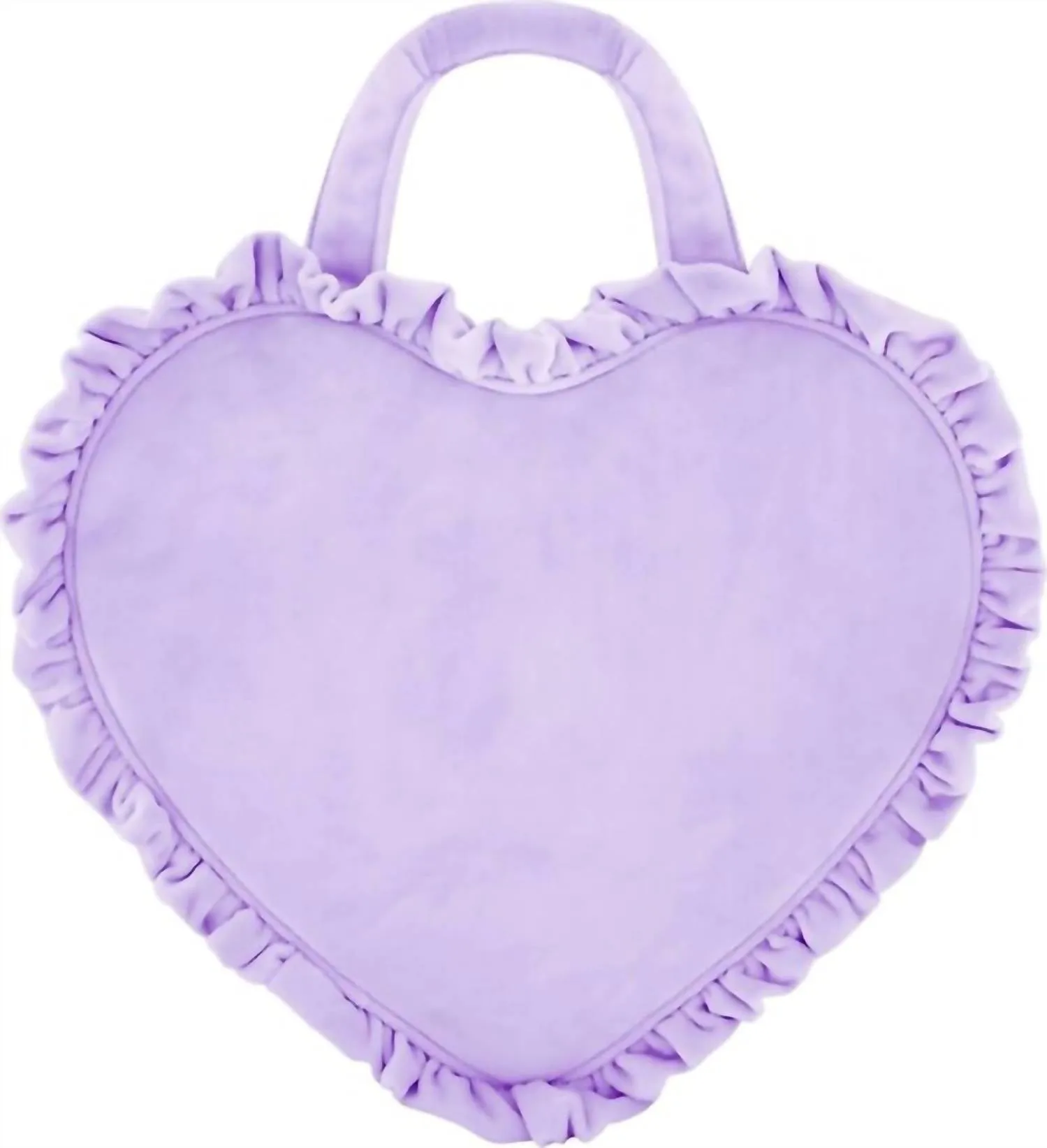 Women's Velvet Ruffle Mini Heart Tote Bag In Galaxy (Purple)