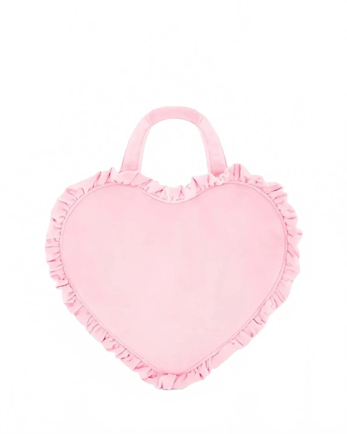 Women's Velvet Ruffle Mini Heart Tote Bag In Sunburst (Pink)