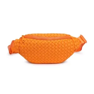 Women's Woven Neoprene Belt Bag In Orange