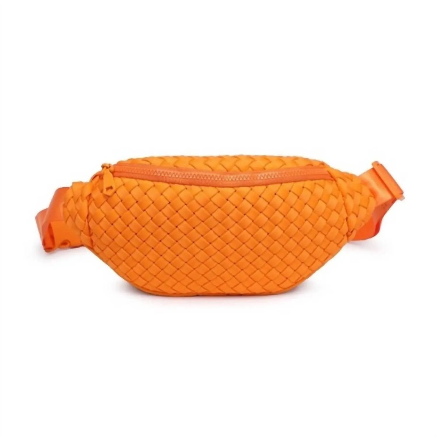 Women's Woven Neoprene Belt Bag In Orange