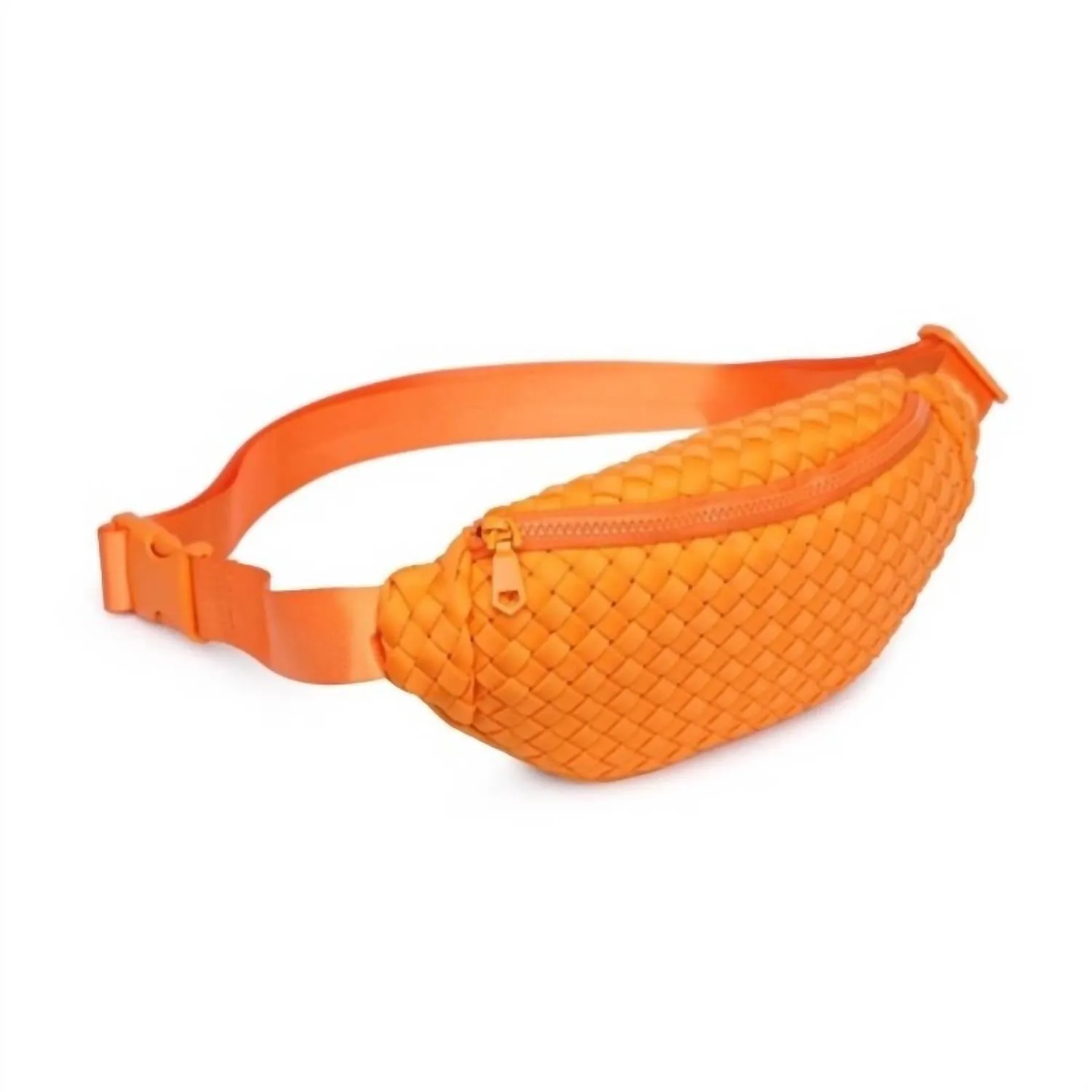 Women's Woven Neoprene Belt Bag In Orange