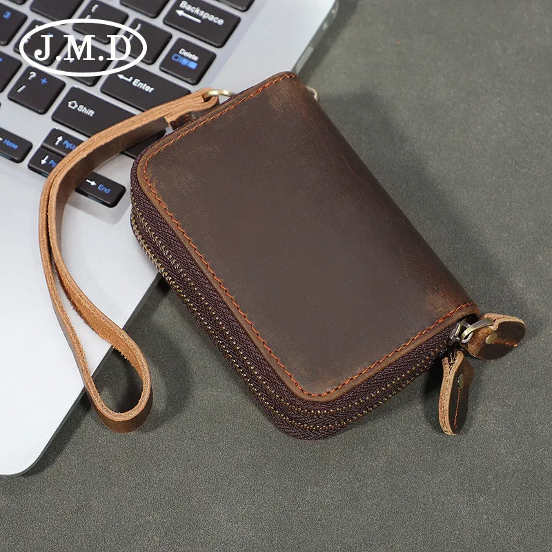 Zipper Key Holder for Car Keys Leather Key Wallet Mens Leather Car Key Fob Wallet Leather Key Holder Wallet
