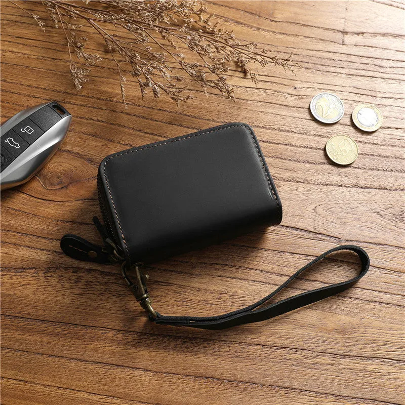Zipper Key Holder for Car Keys Leather Key Wallet Mens Leather Car Key Fob Wallet Leather Key Holder Wallet