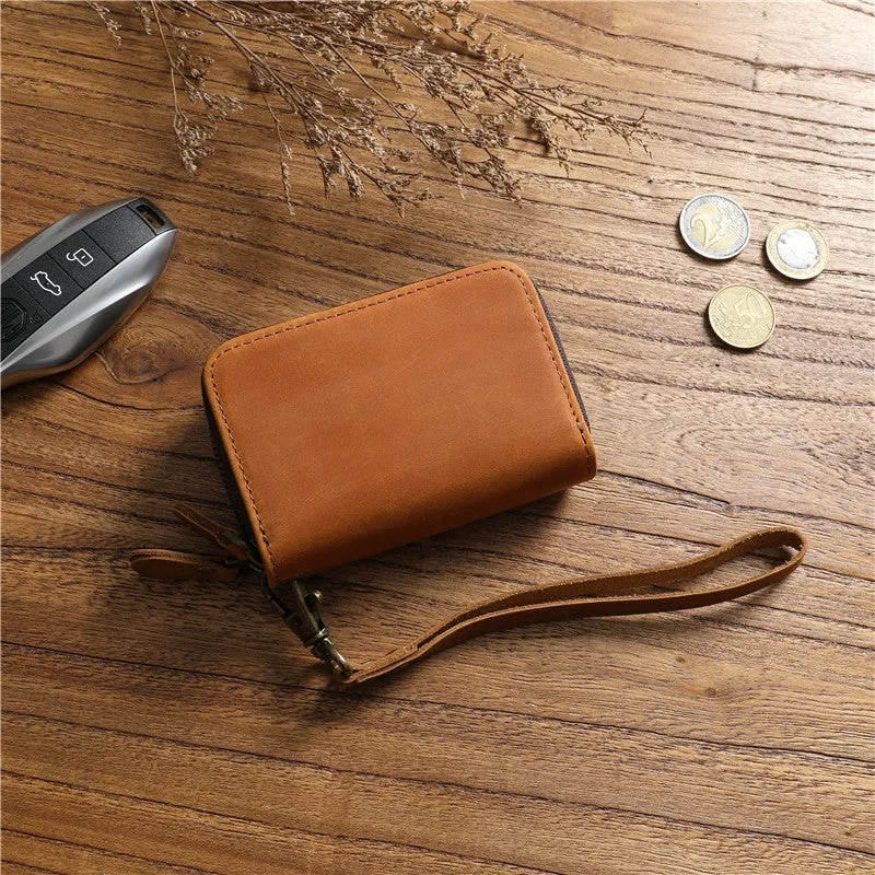 Zipper Key Holder for Car Keys Leather Key Wallet Mens Leather Car Key Fob Wallet Leather Key Holder Wallet