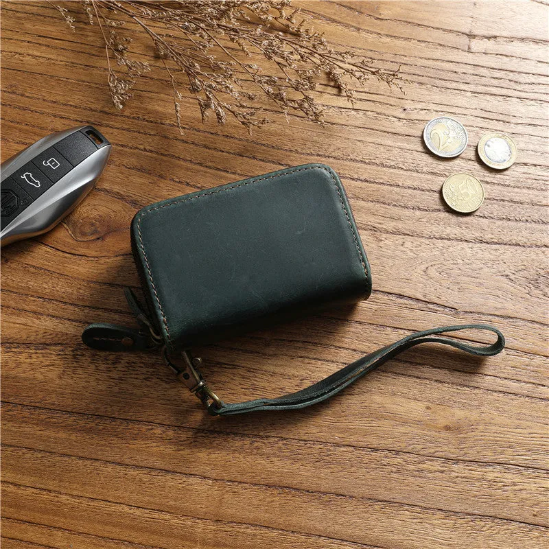 Zipper Key Holder for Car Keys Leather Key Wallet Mens Leather Car Key Fob Wallet Leather Key Holder Wallet
