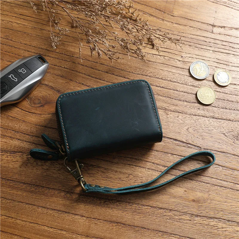 Zipper Key Holder for Car Keys Leather Key Wallet Mens Leather Car Key Fob Wallet Leather Key Holder Wallet