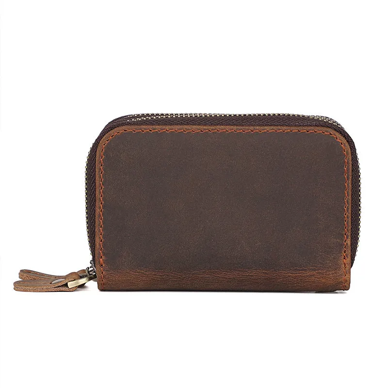 Zipper Key Holder for Car Keys Leather Key Wallet Mens Leather Car Key Fob Wallet Leather Key Holder Wallet