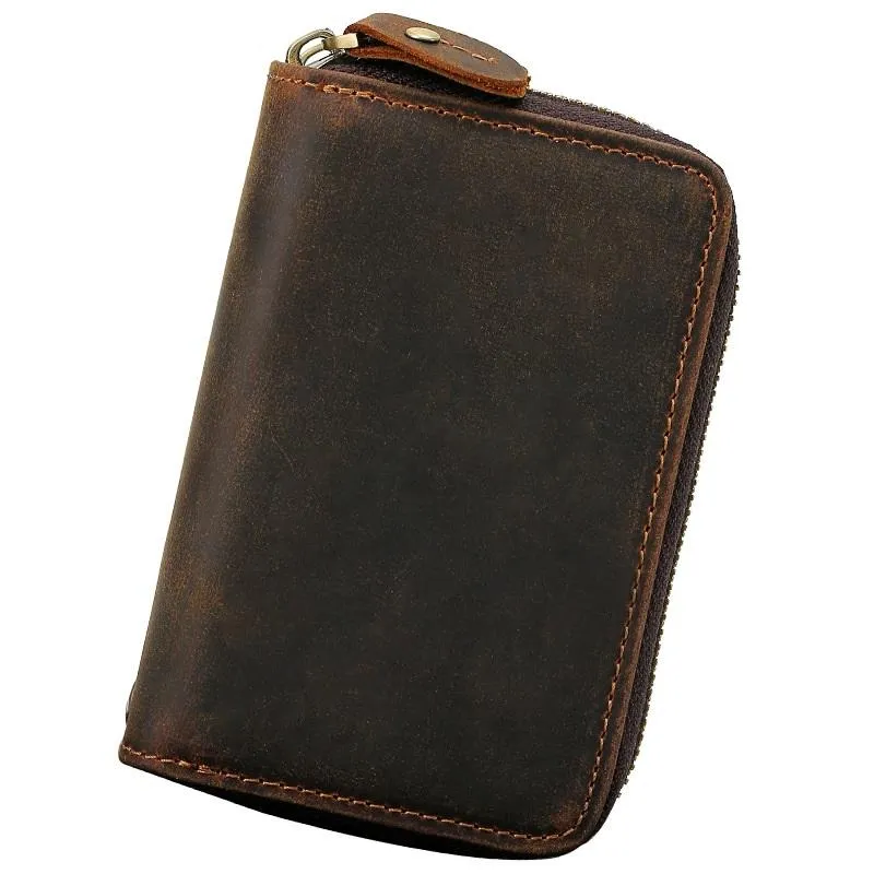Zipper Key Holder for Car Keys Leather Key Wallet Mens Leather Car Key Fob Wallet Leather Key Holder Wallet