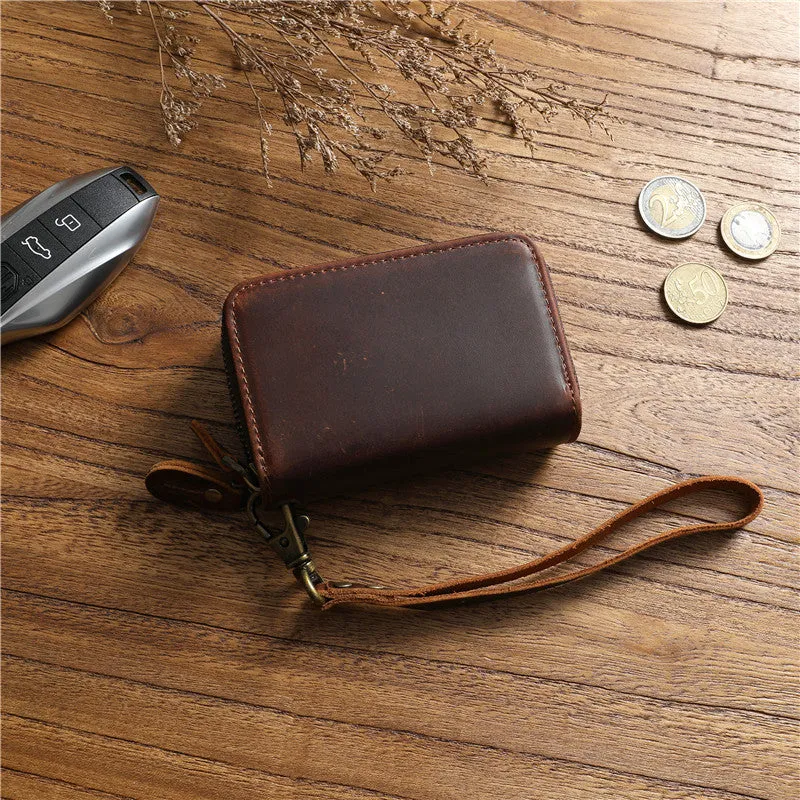 Zipper Key Holder for Car Keys Leather Key Wallet Mens Leather Car Key Fob Wallet Leather Key Holder Wallet